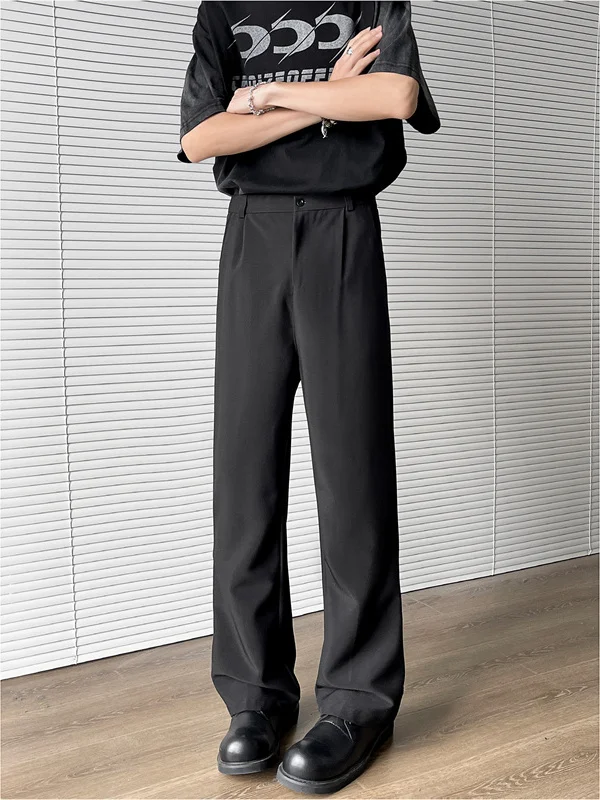 

Черные мужские брюки прямого кроя в американском стиле, повседневные, весна-лето, новинка, трендовые, Cleanfit, свободные, длинные