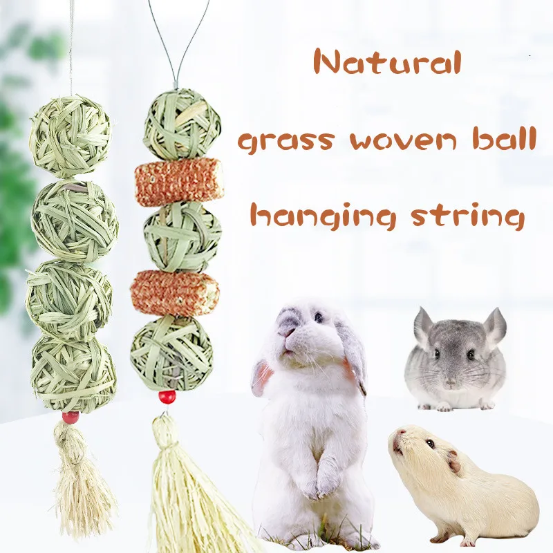 Small Animals Chew Toys Hanging Chew Balls for Bunny Rabbit Chinchilla Guinea Pig Chinchilla Bunny