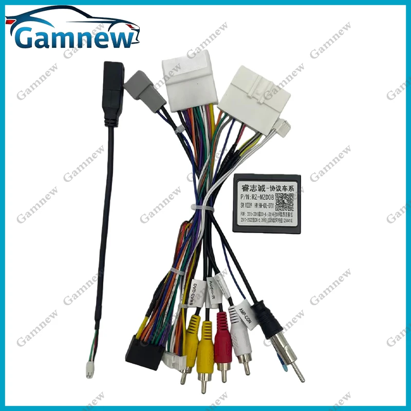 Car Radio Cable 16-pin Power wire harness Connector CAN Bus Adapter MZD13 for Mazda 3 6 Axela CX-4 CX-5 Atenza