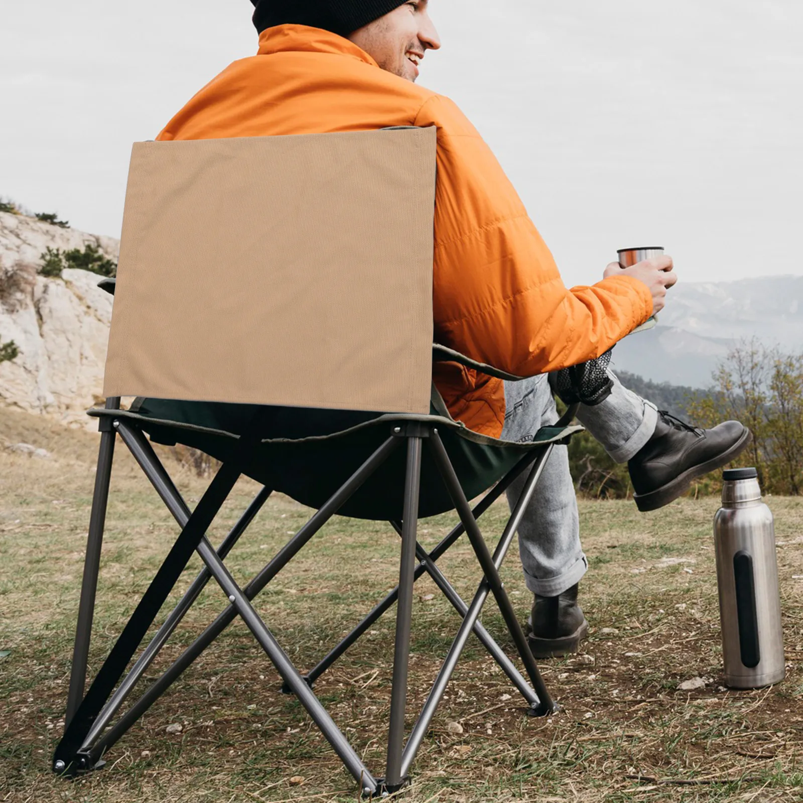 1Set Premium Outdoor Chair Replacement Canvas Sturdy Foldable Sling Fabric for Director Lounge Recliner Patio Beach Camping