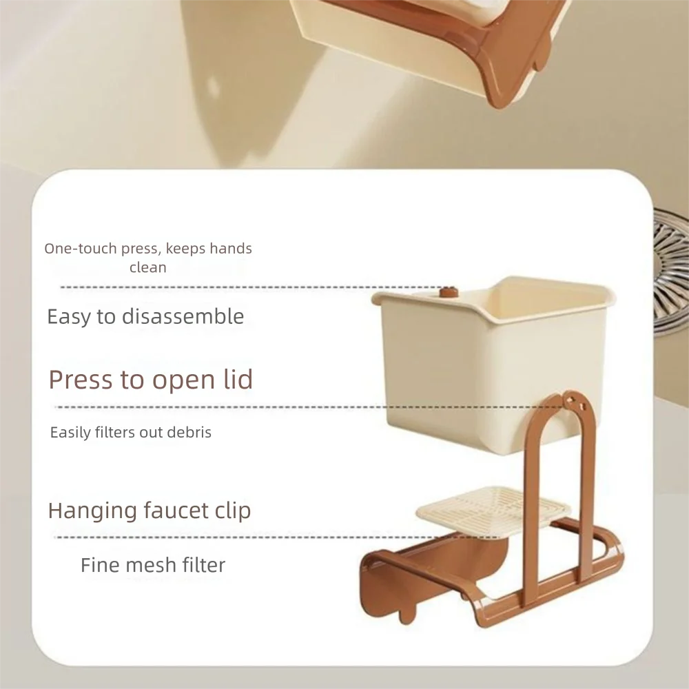 

2 in 1 Sink Hanging Strainer Basket Creative Openable Bottom Cover Faucet Hanging Filter Bag Detachable Quickly Drain