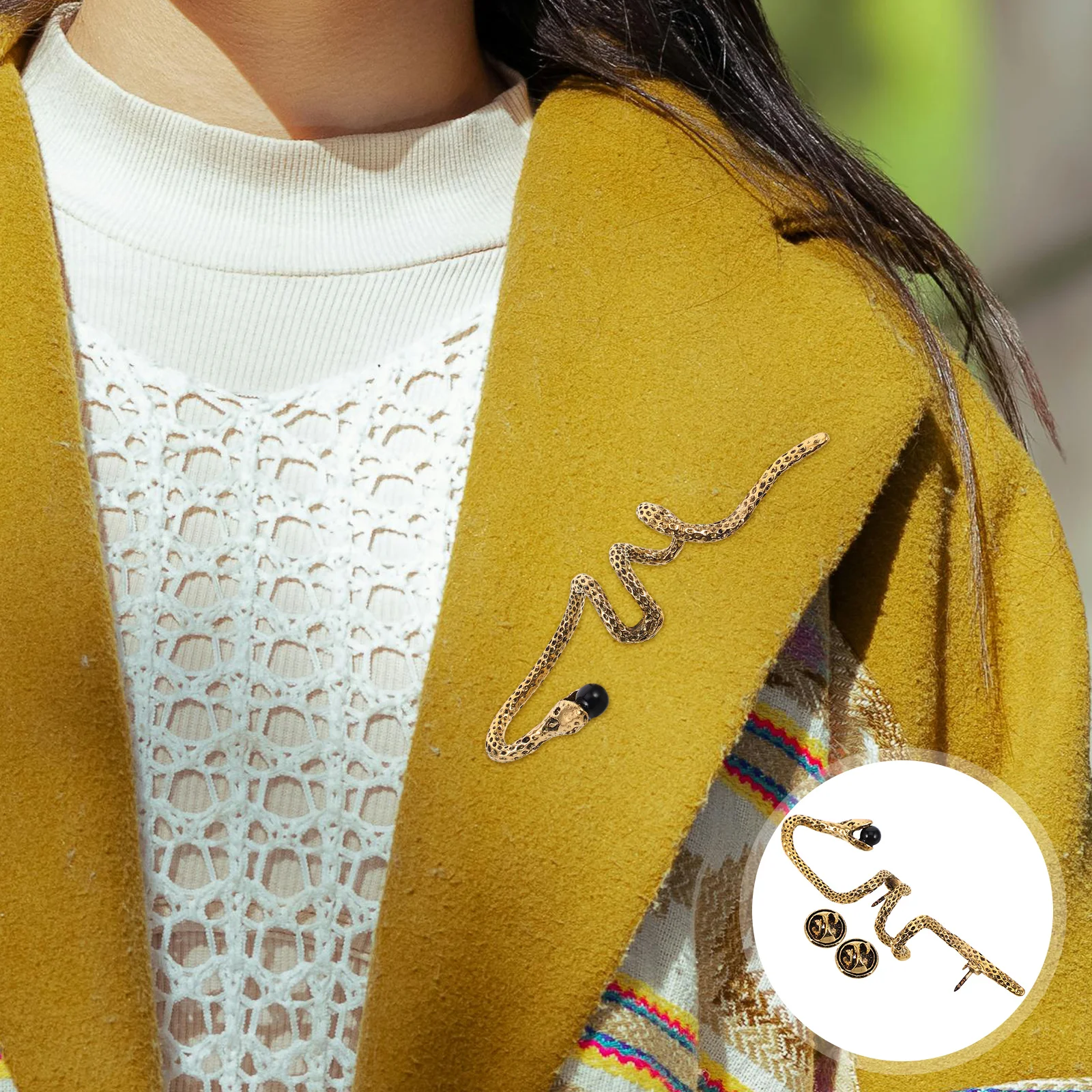 Retro Snake Brooch Pin Enamel Animal Lapel Brooches For Women Vintage Jewelry Hat Accessories Snake Badge Suit Brooch Pin