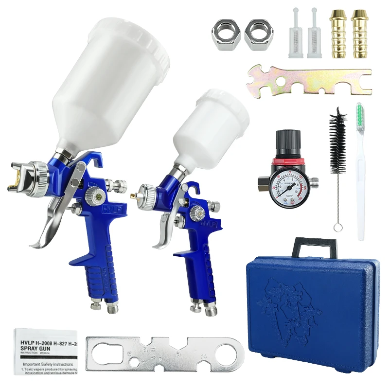 ZHUITU-Ensemble de pistolets pulvérisateurs professionnels, buse en acier HVLP, 1.0mm, 1.4mm, primaire automatique, peinture murale, pulvérisation de surface de meubles