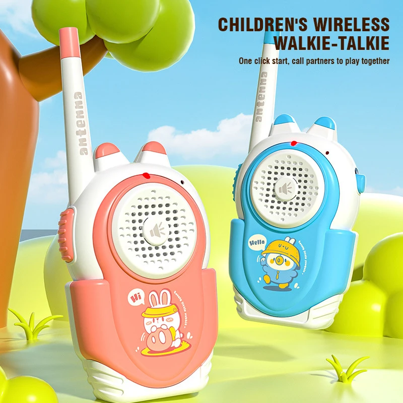 500M Kids Walkie Talkie Toys 2Pieces Electronic Mini Toys Long-Distance Cartoo Radio Interphone Outdoor Toy Children Gifts