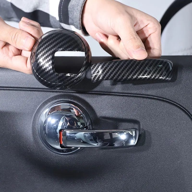 

For Fiat 500 2010-2024 ABS Carbon Fiber Car Inside Handle Panel Frame Cover Trim Sticker Interior Car Accessories