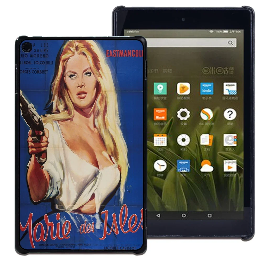 Tablet Case for Fire HD 10 Plus/5th/7th/9th/11th/HD 8 Plus/6th/7th/8th/10th/Fire 7 Vintage beauty Anti-fall Hard Shell Back Case