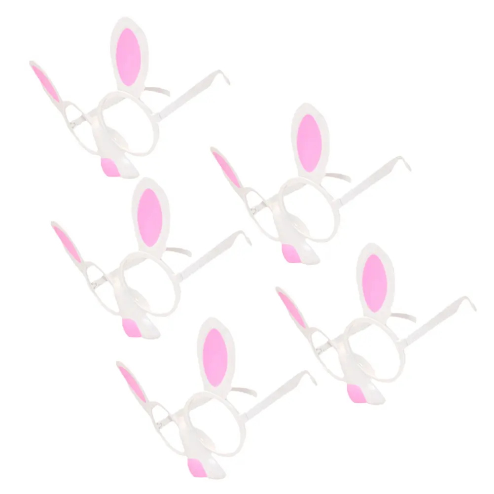 

5pcs Rabbit Glasses Lightweight Durable Funny Cartoon Eyeglasses Party Photo Shoot Activities Perfect Gift Soft Texture