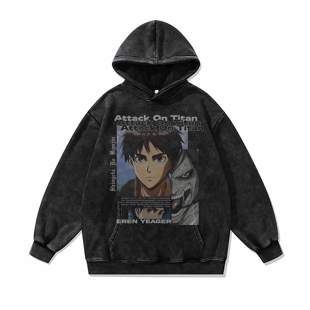 

Мужские толстовки с принтом «Атака Титанов» в стиле аниме Y2k, большие топы в стиле ретро, уличная одежда в стиле хип-хоп, новые толстовки с капюшоном, винтажная одежда