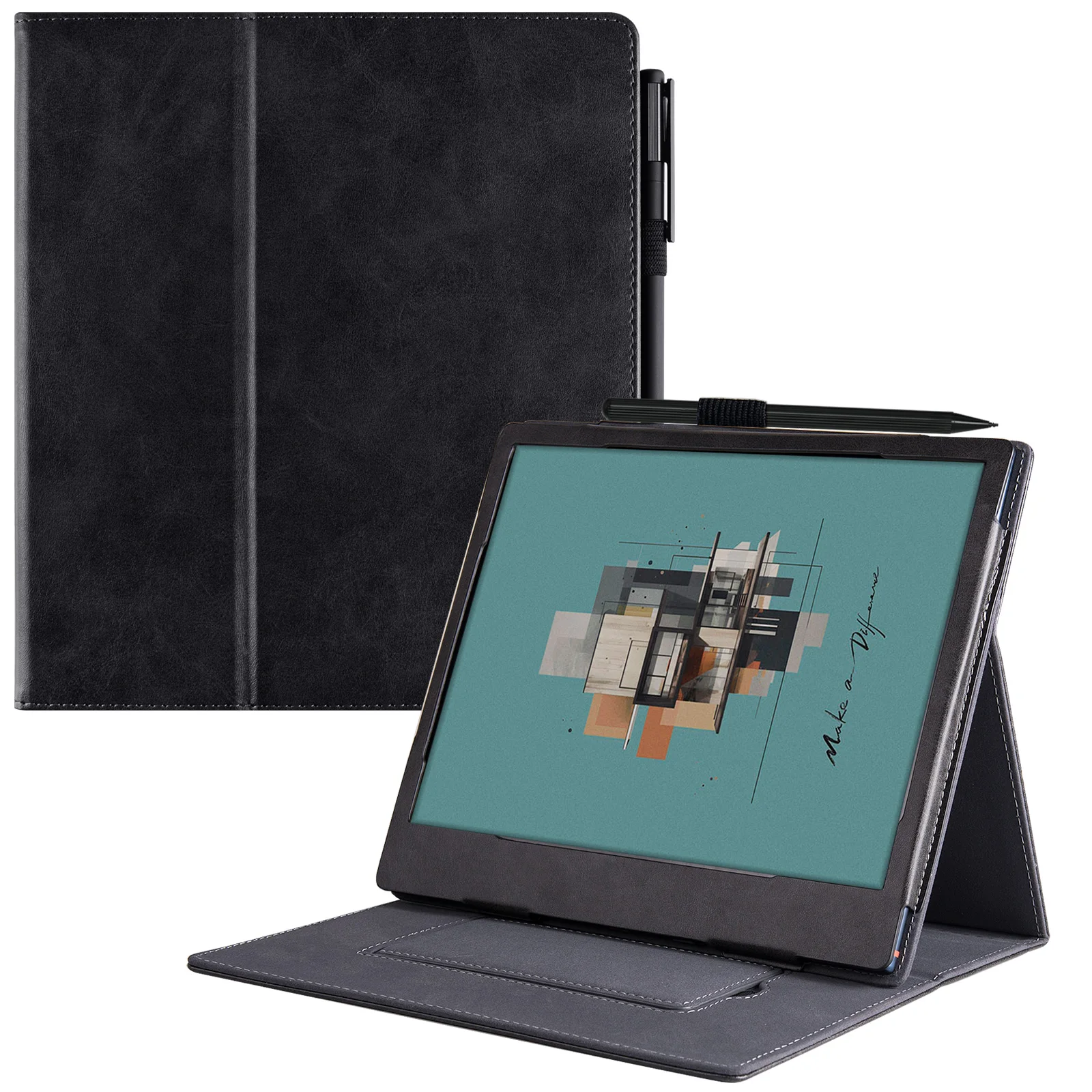Boox Note Air 3/4/5 C Case | with Auto Sleep/Wake | Built-in Foldable Stand & Hand Strap | PU Leather Sleeve Cover - view 2