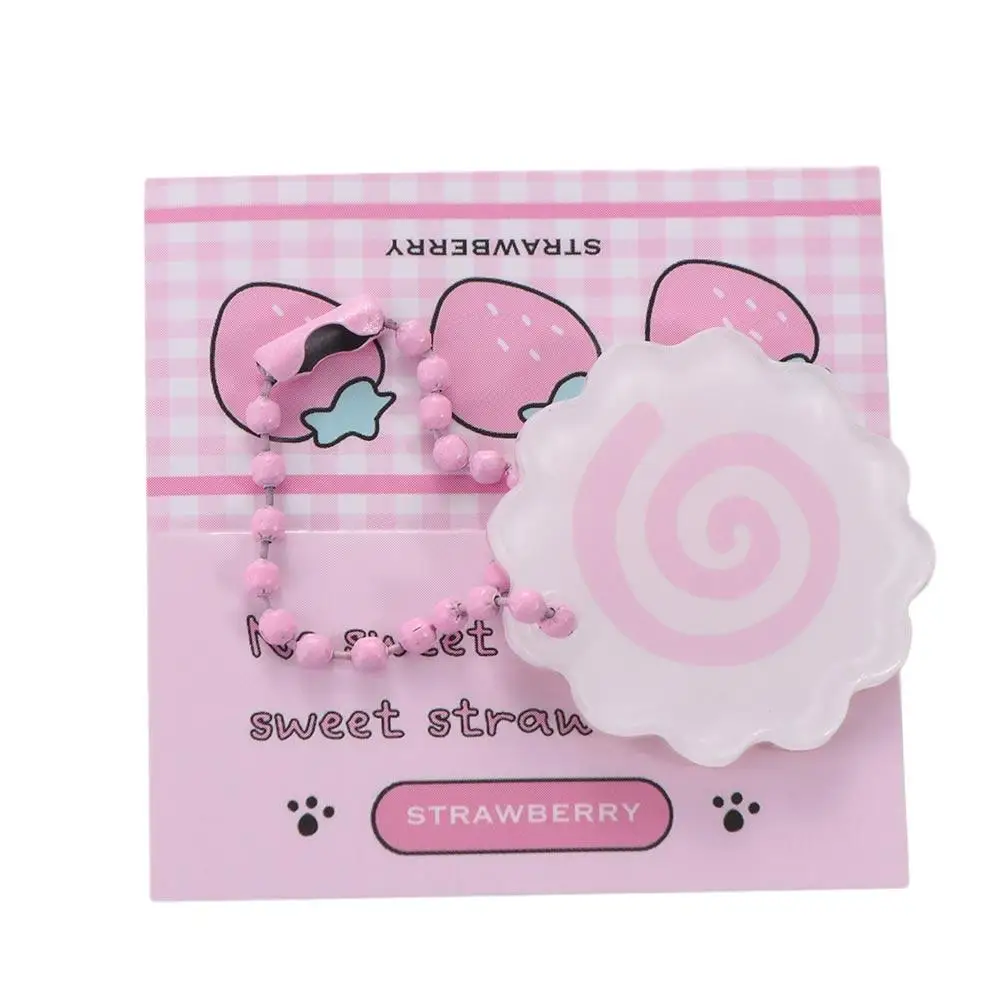 معلقة حلية كعكة السمك لفة حقيبة سلسلة مفاتيح سحر الحلي الحبار لفة كيرينغ الوردي الاكريليك كعكة السمك قلادة محفظة ظهره #6