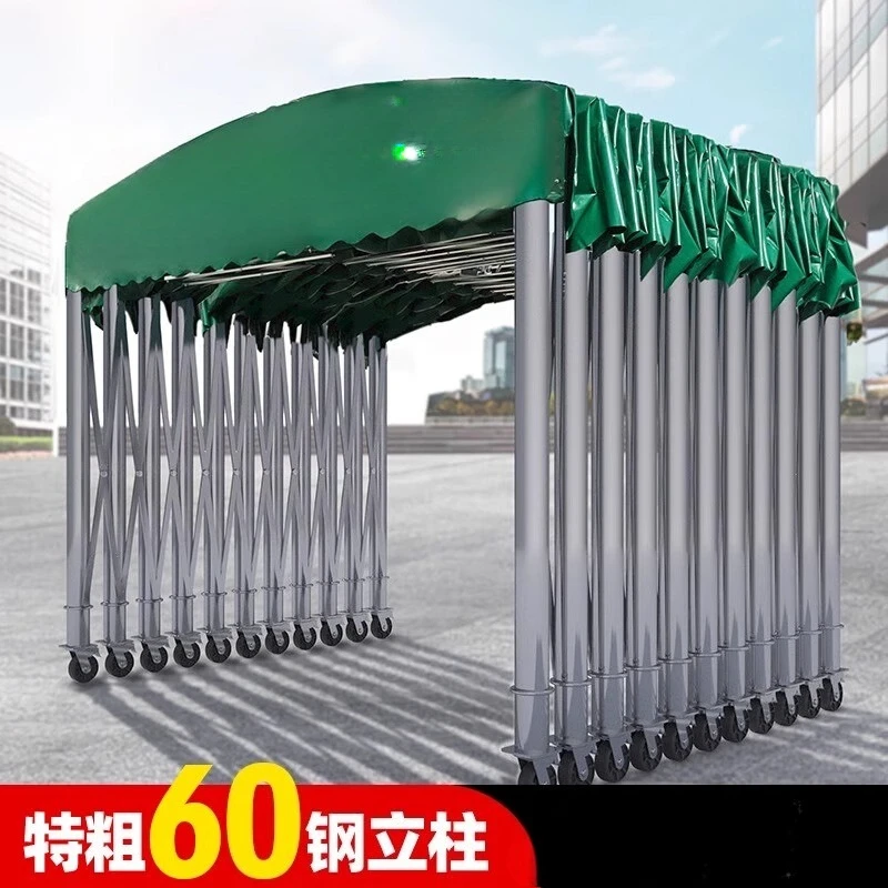 Outdoor food stall tent retractable canopy warehouse parking shading