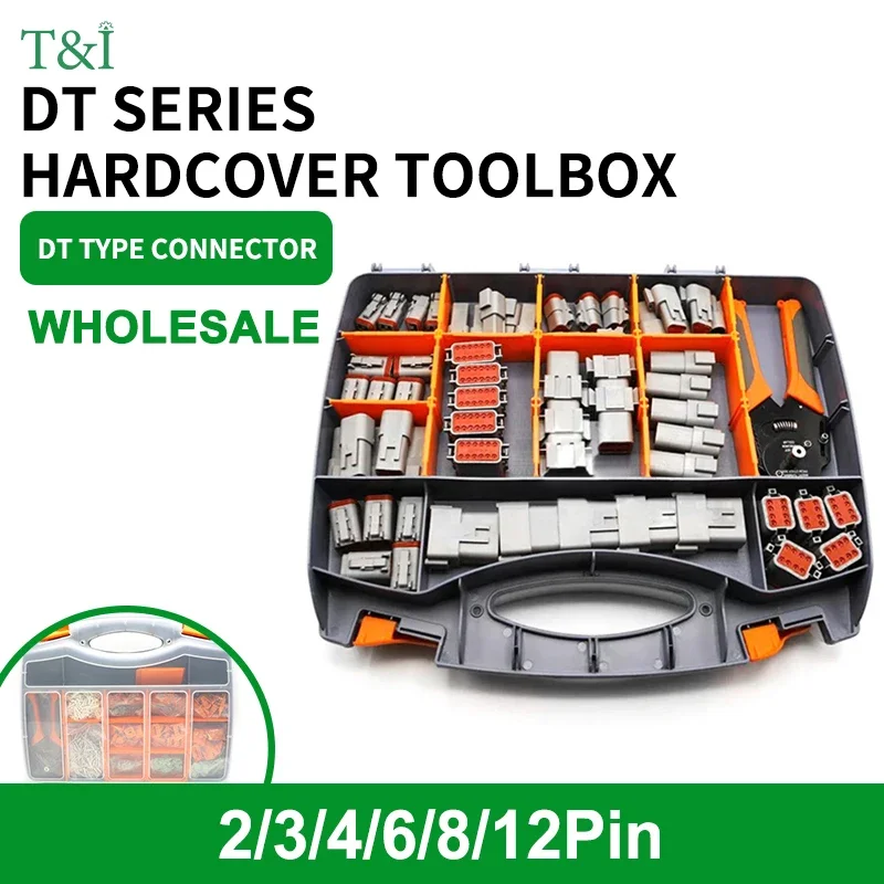 Deutsch DT Series Waterproof Connector Kit Repair tool box DT06-2/3/4/6/8/12S DT04-2/3/4/6/8/12P with terminal and pliers