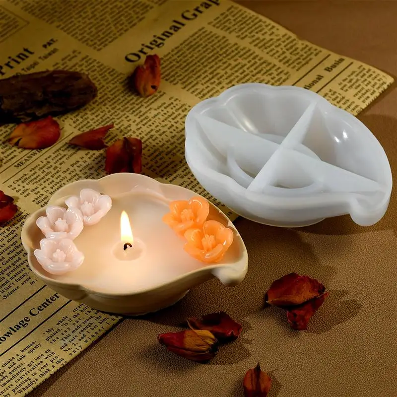 DIY Epoxy Silicone Mold Cloud Leaf Storage Box Candle Cup Silicone Mold Gypsum Scented Candle Holder Plate Resin Making Molds