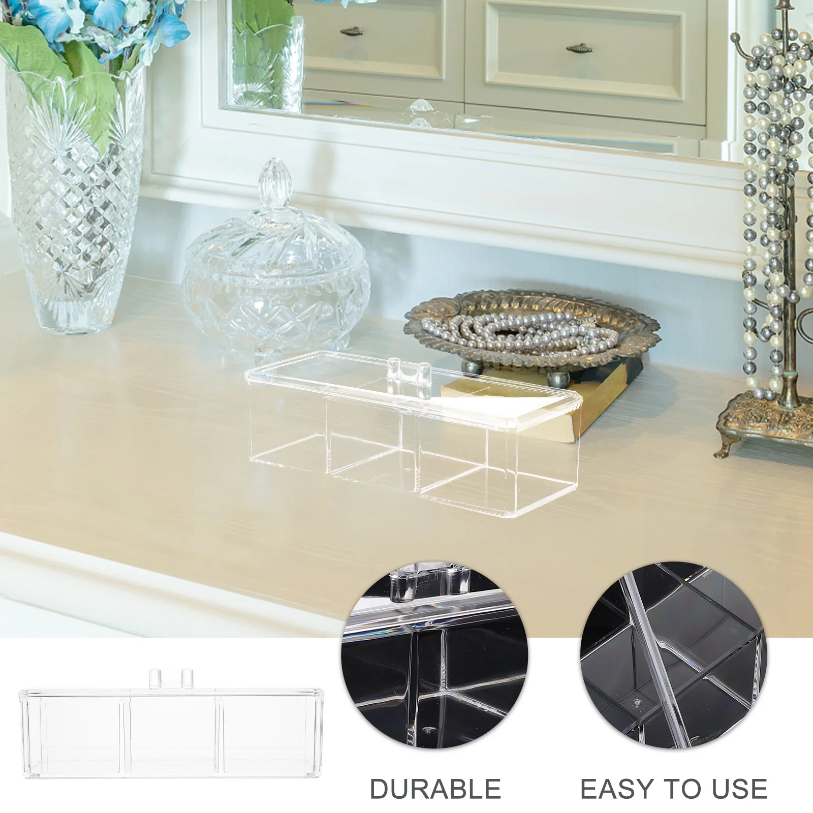 منظم مكياج سطح المكتب، صندوق تخزين متعدد الشبكات، براعة رائعة، إكسسوار منزلي عملي متين، هدية عيد الميلاد وعيد الميلاد