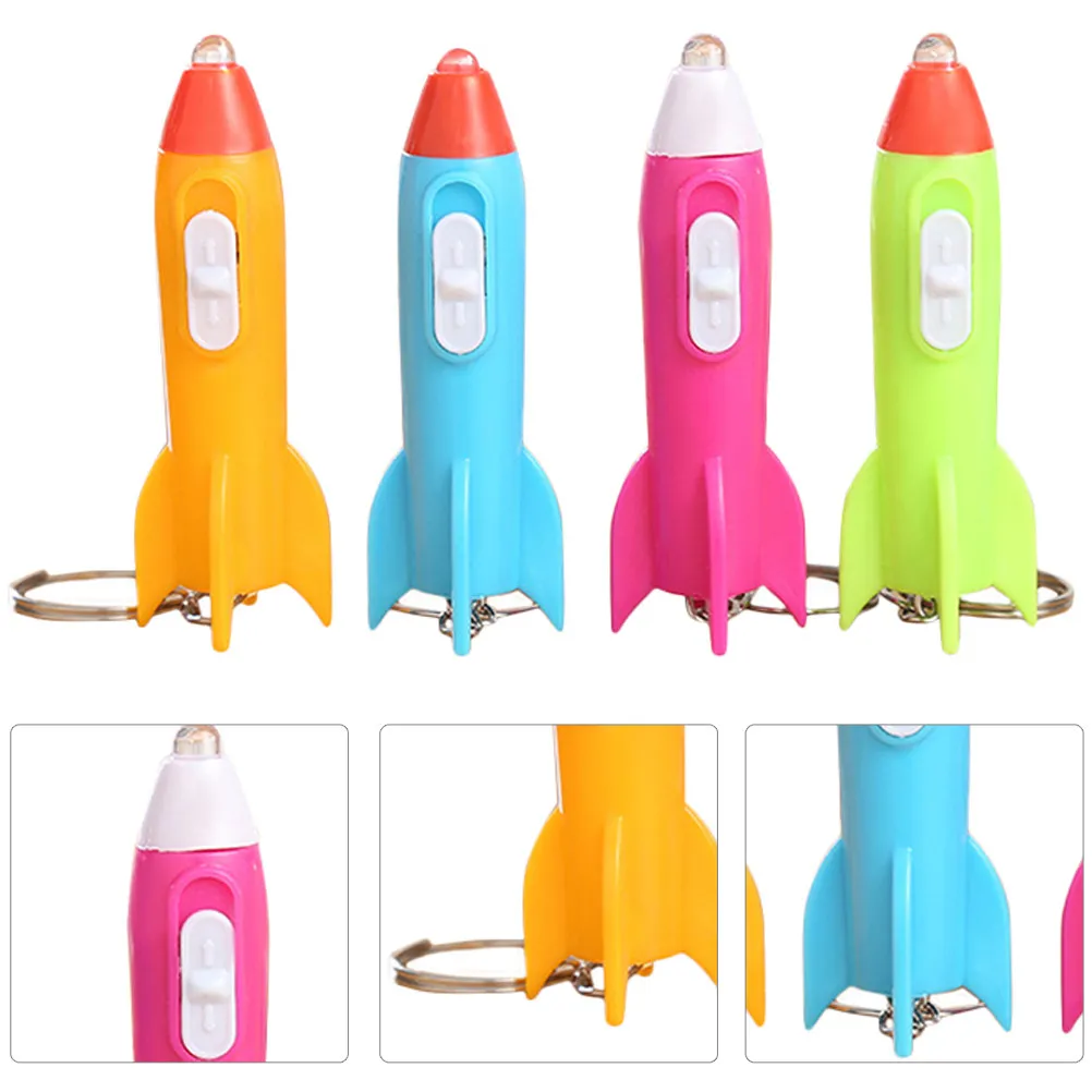 24Pcs Rocket Head Keychains Creative Designed Key Pendant Luminous Backpack Hanging Adorn Multipurpose Bag Ornament