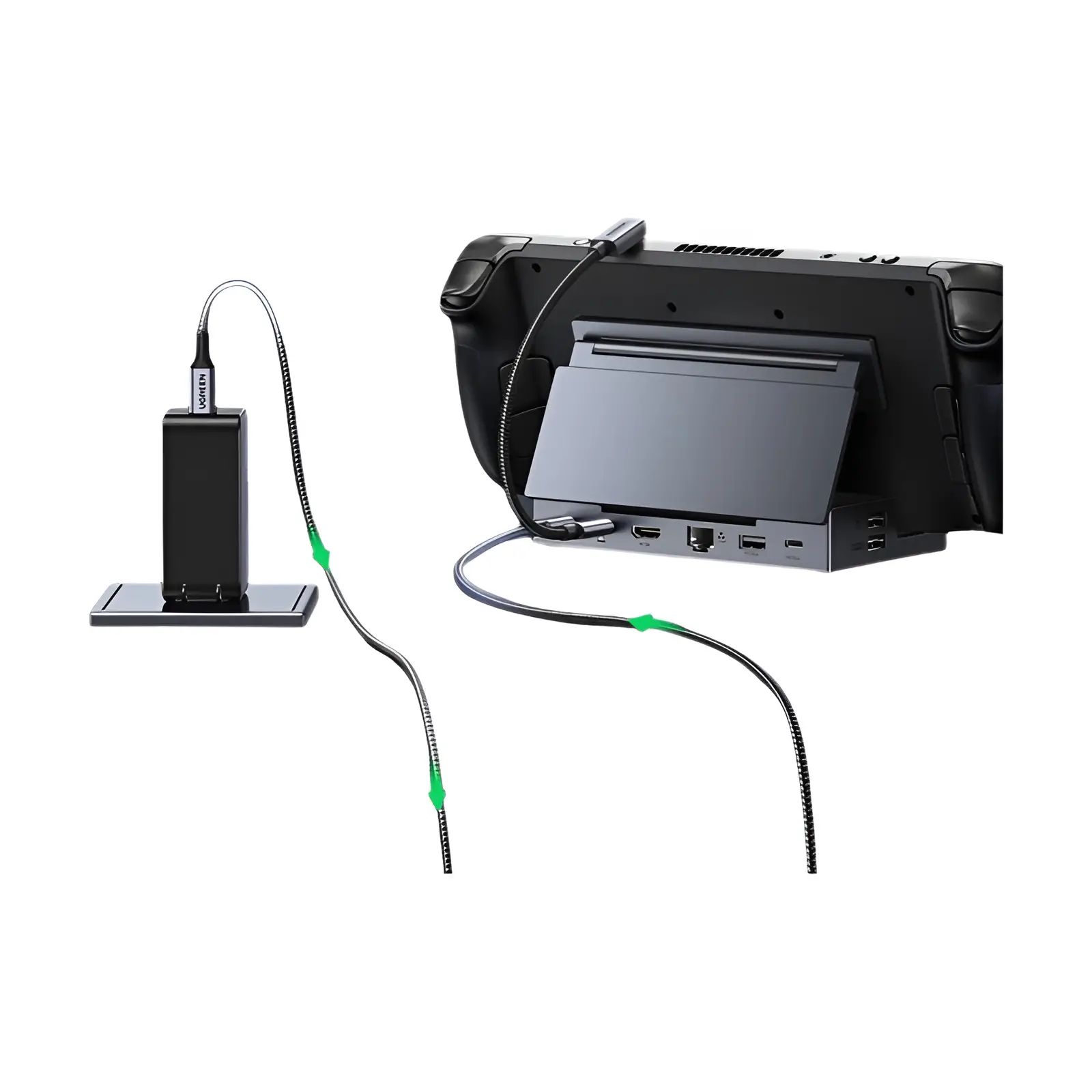 UGREEN-Steam Deck Dock, HUB USB C, Compatível com a ROG, Aliado, LEGION, Go, iPhone 15 Pro, Pro Max, 4K60Hz, 9 Portas, RJ45, PD100W