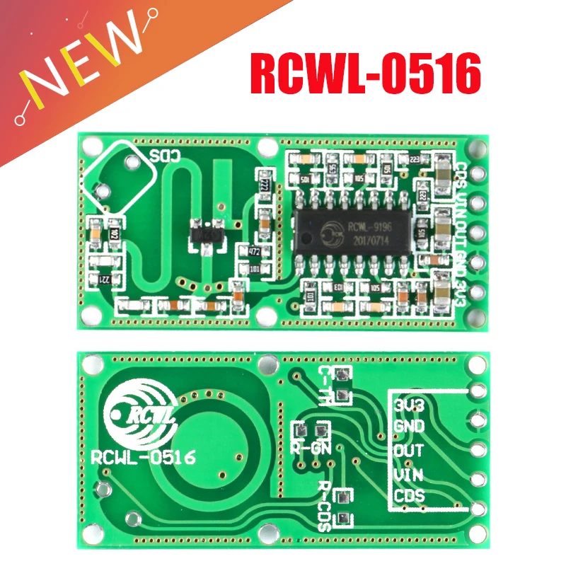 10Pcs RCWL-0516 Microwave Radar Sensor Switch Module Body Induction 4-28V 100mA Microwave Radar Sensor Switch