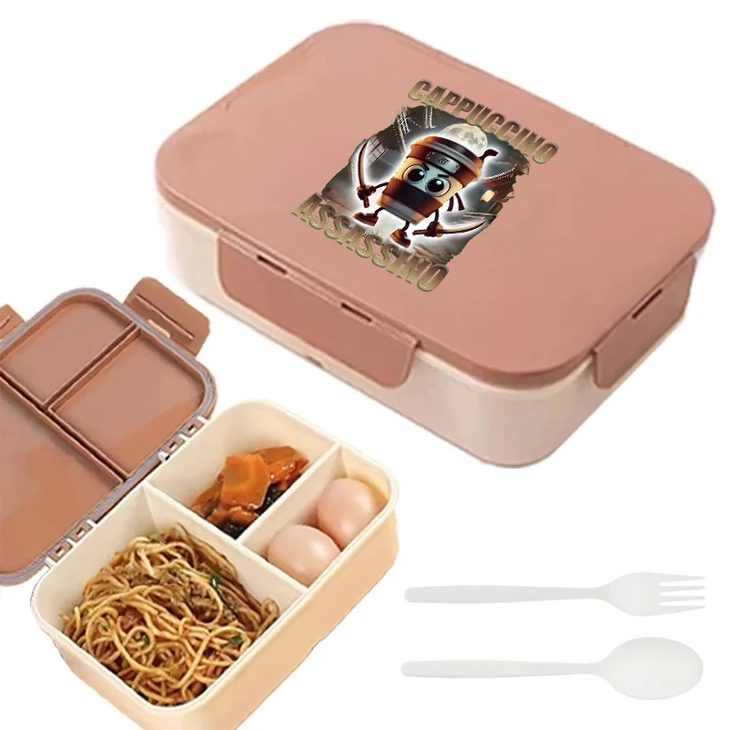 อิตาเลี่ยน Brainrot Bento กล่องอาหารกลางวันรูปการ์ตูนพิมพ์อาหารเด็กโรงเรียนภาชนะเก็บอาหารเด็กของขวัญวันเกิด