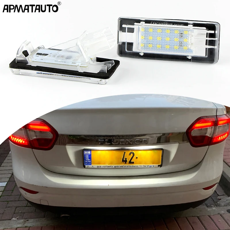 

2Pcs For Renault Scenic 2 3 Fluence Captur Espace 4 Grand Modus Zoe BFM Laguna Sport Tourer LED License Number Plate Light Lamps