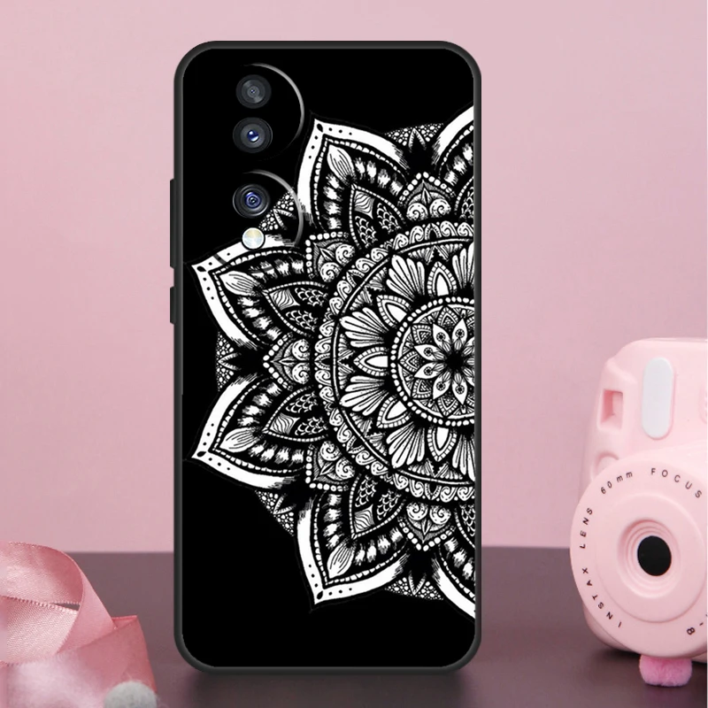 Elegant Mandala Floral Design Case For Honor X8b X9b X6a X7a X8a X9a X6 X7 X8 X9 50 70 90 Magic 5 Lite Magic 6 Pro Cover