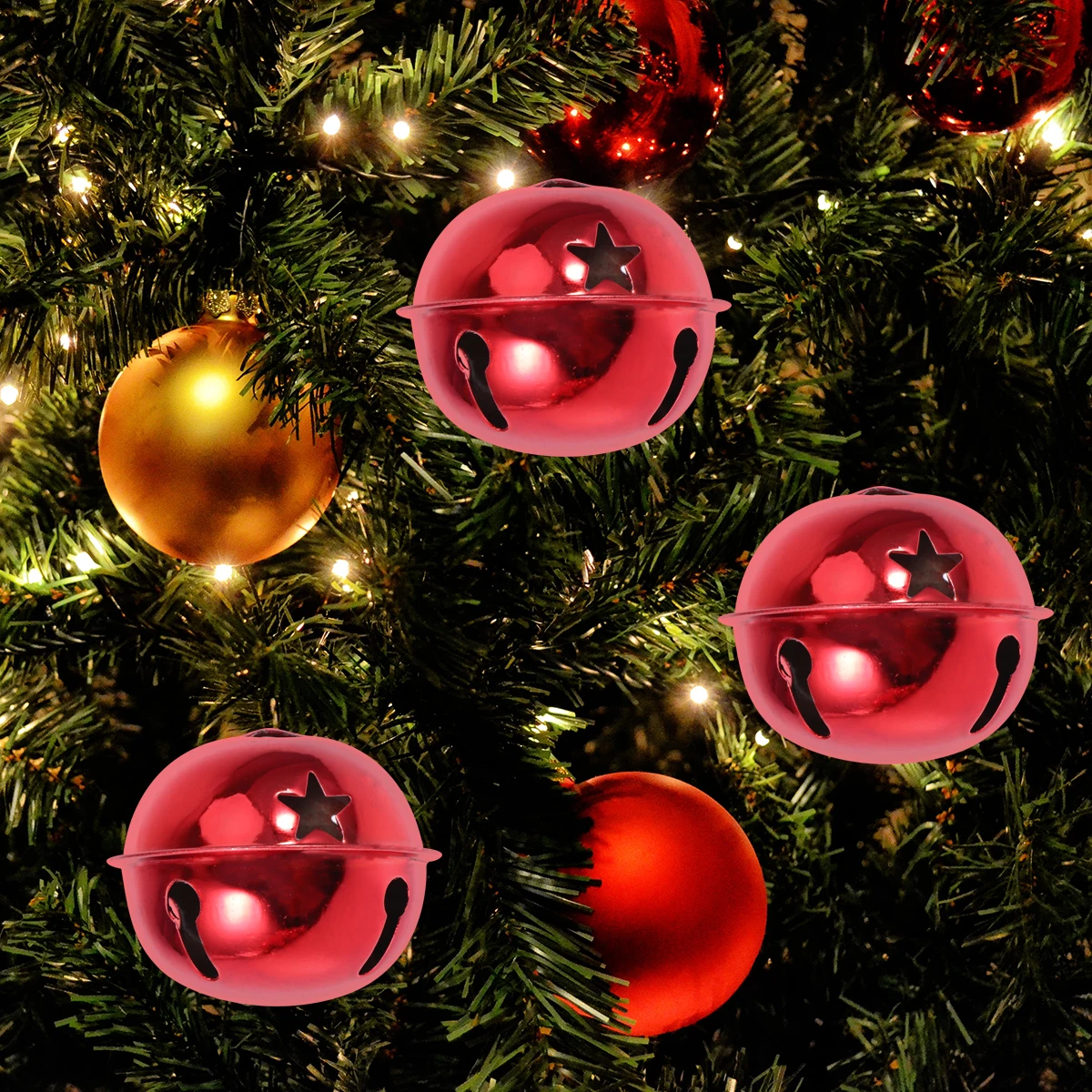 

11pcs Bell Set Red Silver Christmas Decoration Jingle Bell Accessories Bells Party Ornaments Handmade Accessories
