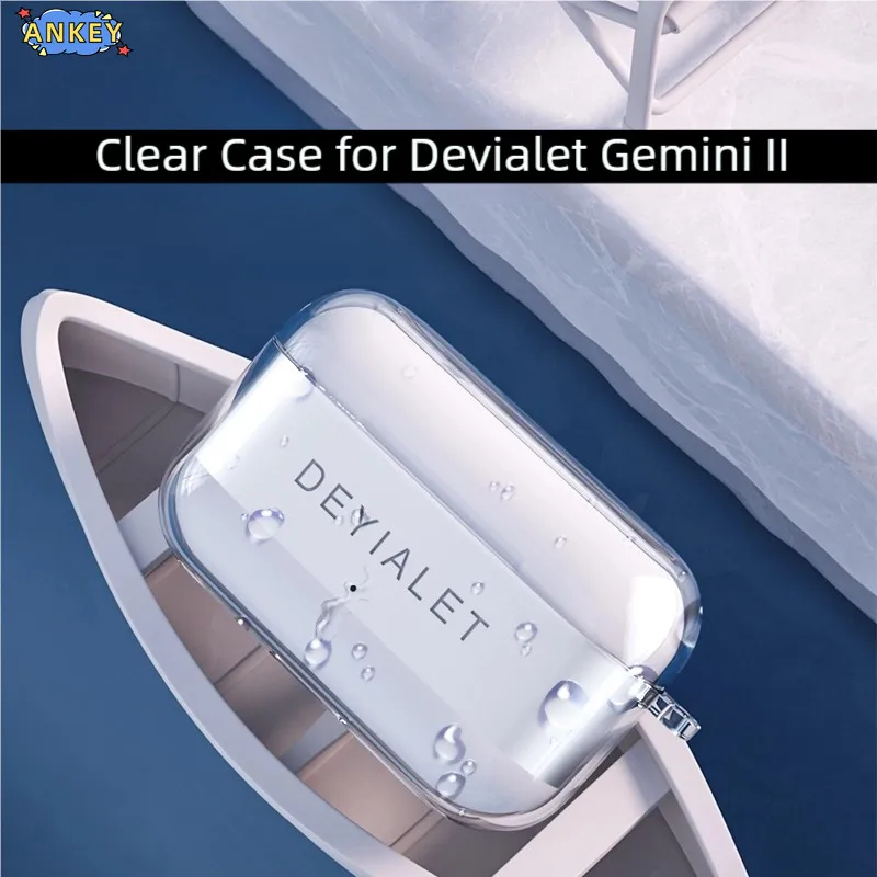 لـ Devialet Gemini II حافظة واقية شفافة وشفافة من مادة TPU تغطي سماعة أذن بلوتوث محمولة #4