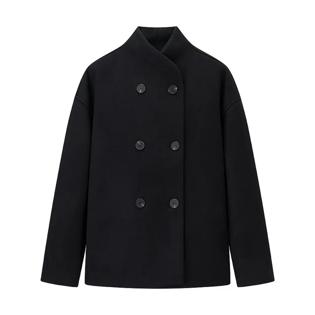 

JJ2785 Winter New Fashion Tri-color Woolen Coat For Women Elegant Street Style Transoceanic Outerwear