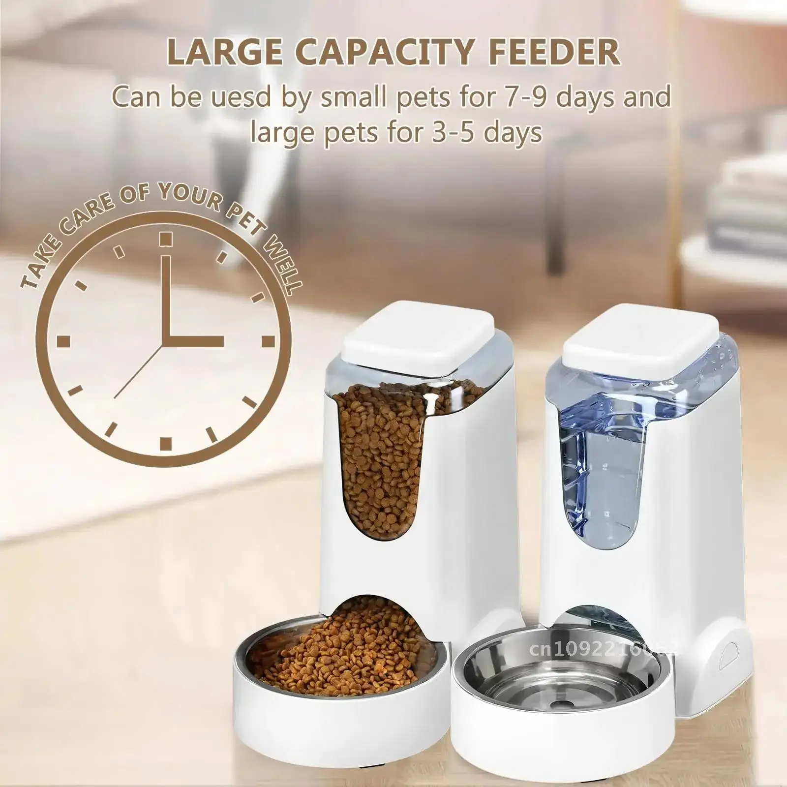 

Dog Cat Gravity Automatic Cat Feeder and Water Dispenser with Feeding Stainless Medium Self Steel Feeder Pets for Small Bowl Dog