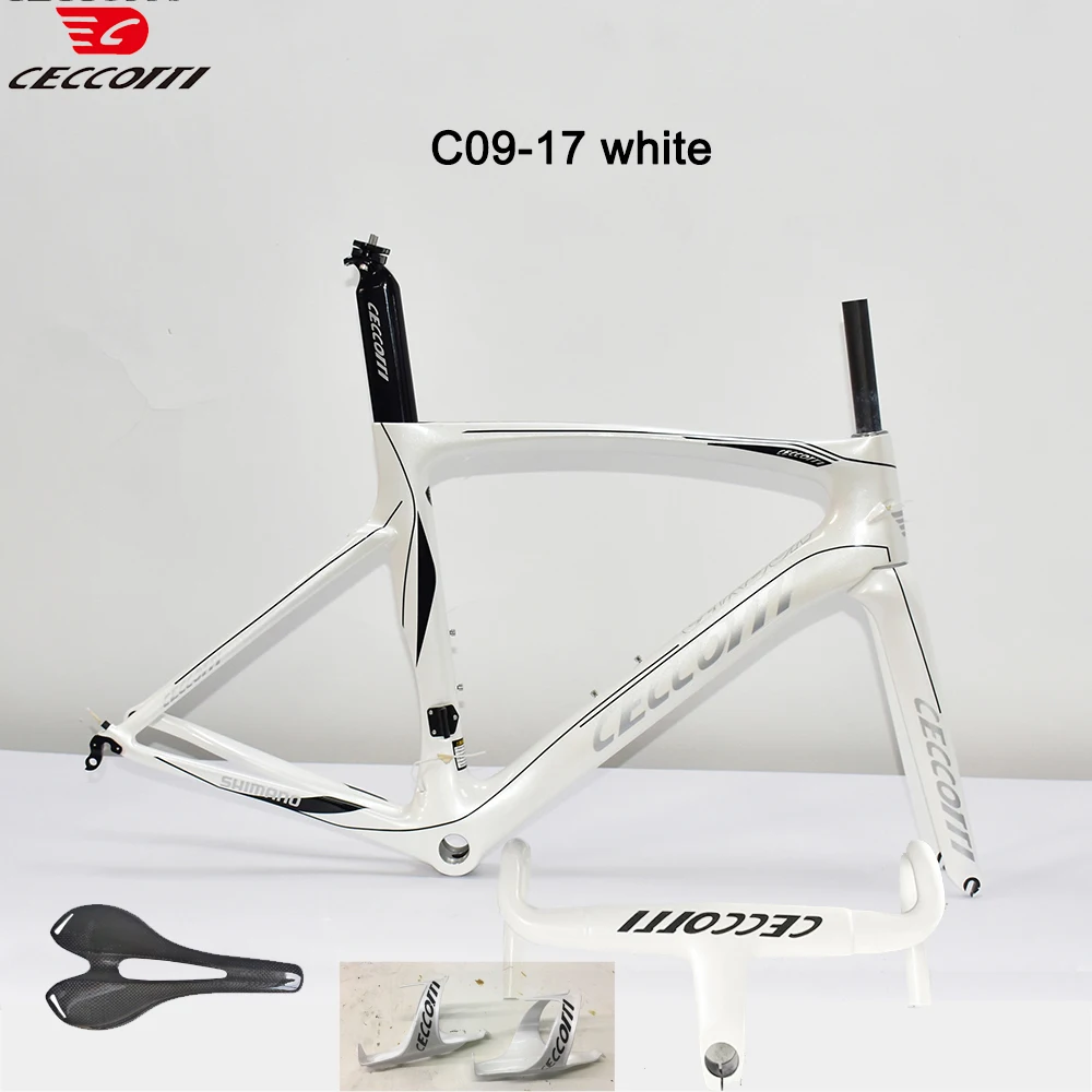 

Ceccotti жемчужно-белого цвета, карбоновая дорожная рама с V-образным тормозом, велосипедная рама, внутренние колеса 700C, шины 28 мм