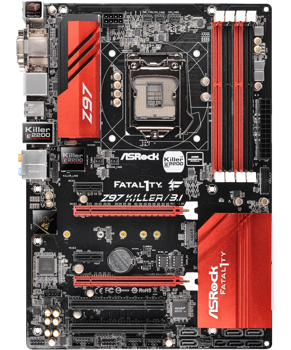 ASRock Fatal1ty Z97 Killer/3.1 اللوحة الأم ATX Intel Z97 LGA1150 DDR3 SATA3 HDMI DVI-D لـ Intel Core i7/i5/i3/Pentium/Celeron #2
