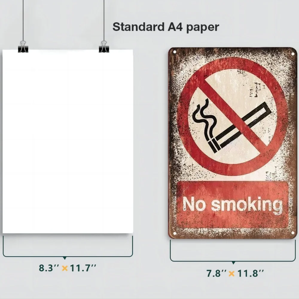 Vintage Metal Sign Warning Tin Sign No Smoking Shop Plate Home Bar Wall Decor Toilet Slogan Sticker Decoration Plaque Poster