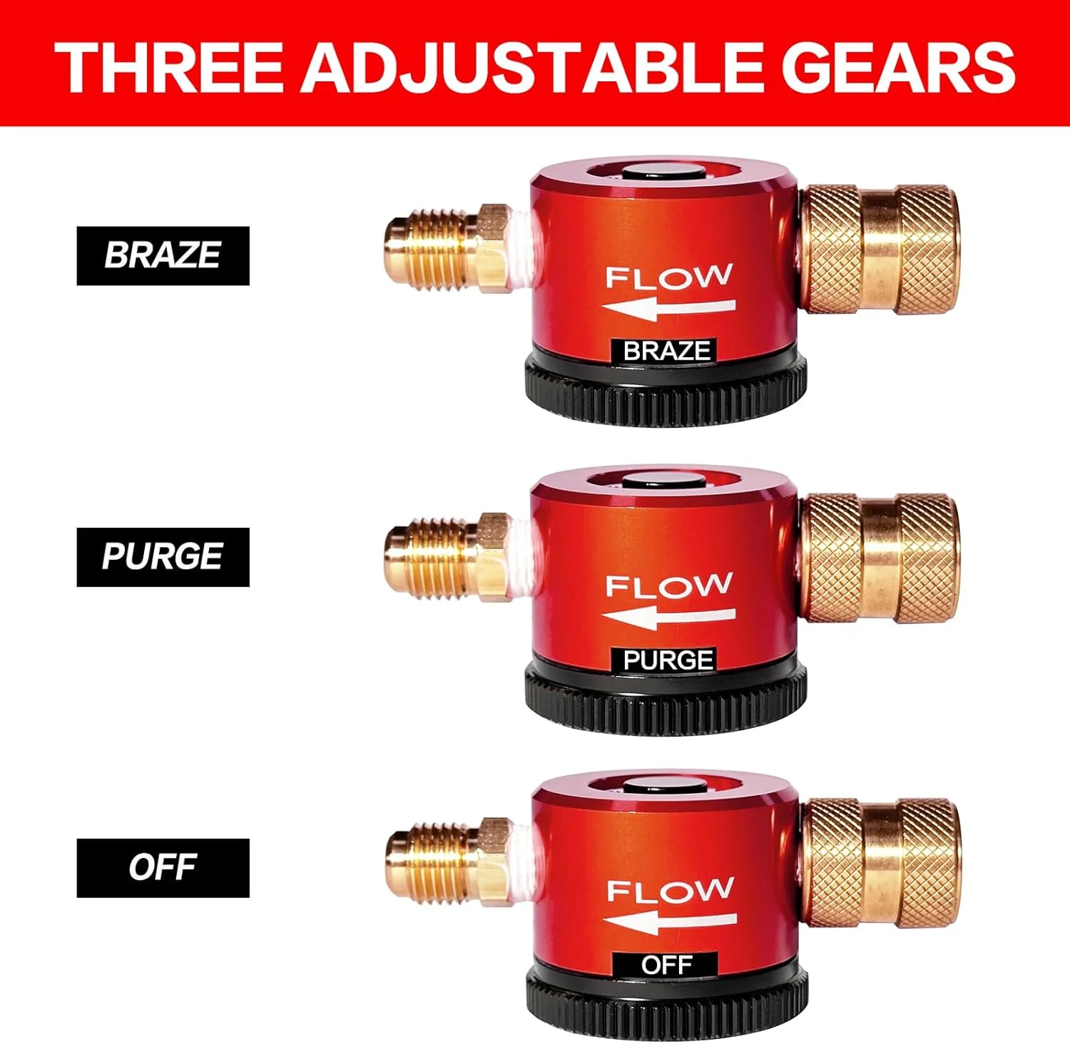 Nitrogen Purge Tool Connector Regulator with 3 Position Dial Shut-off Valve for HVAC Systems Precision Flow Control Equipment