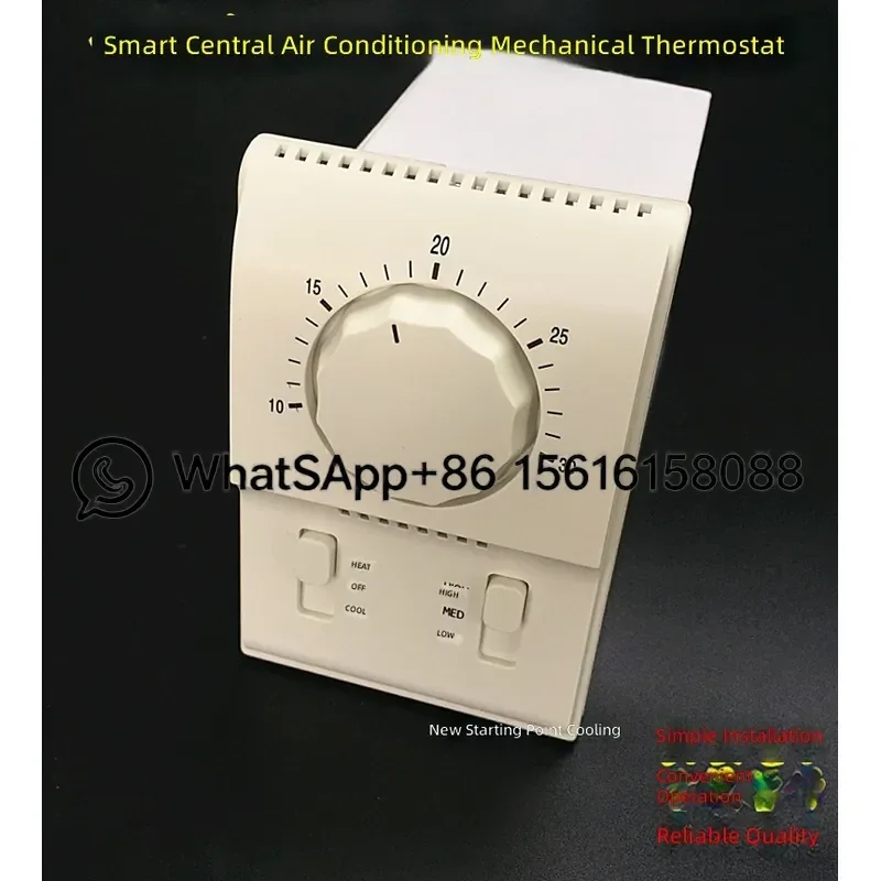 Johnson Central Air Conditioner Thermostat Fan Coil Mechanical Knob Temperature Controller Panel Speed Control Switch Model