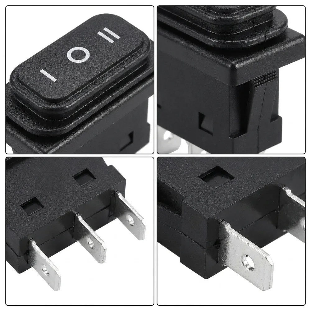 4pcs JD03-F1 Waterproof Rocker Switch 30A 250V 3-Pin Marine= Boat Car Dashboard Control Panel Toggle= Power= Switch Black