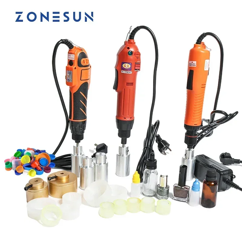 ZONESUN Optional Mix Up Capping Machine Automatic Capper Screwing  Security Ring Bottle CAPPING TOOL