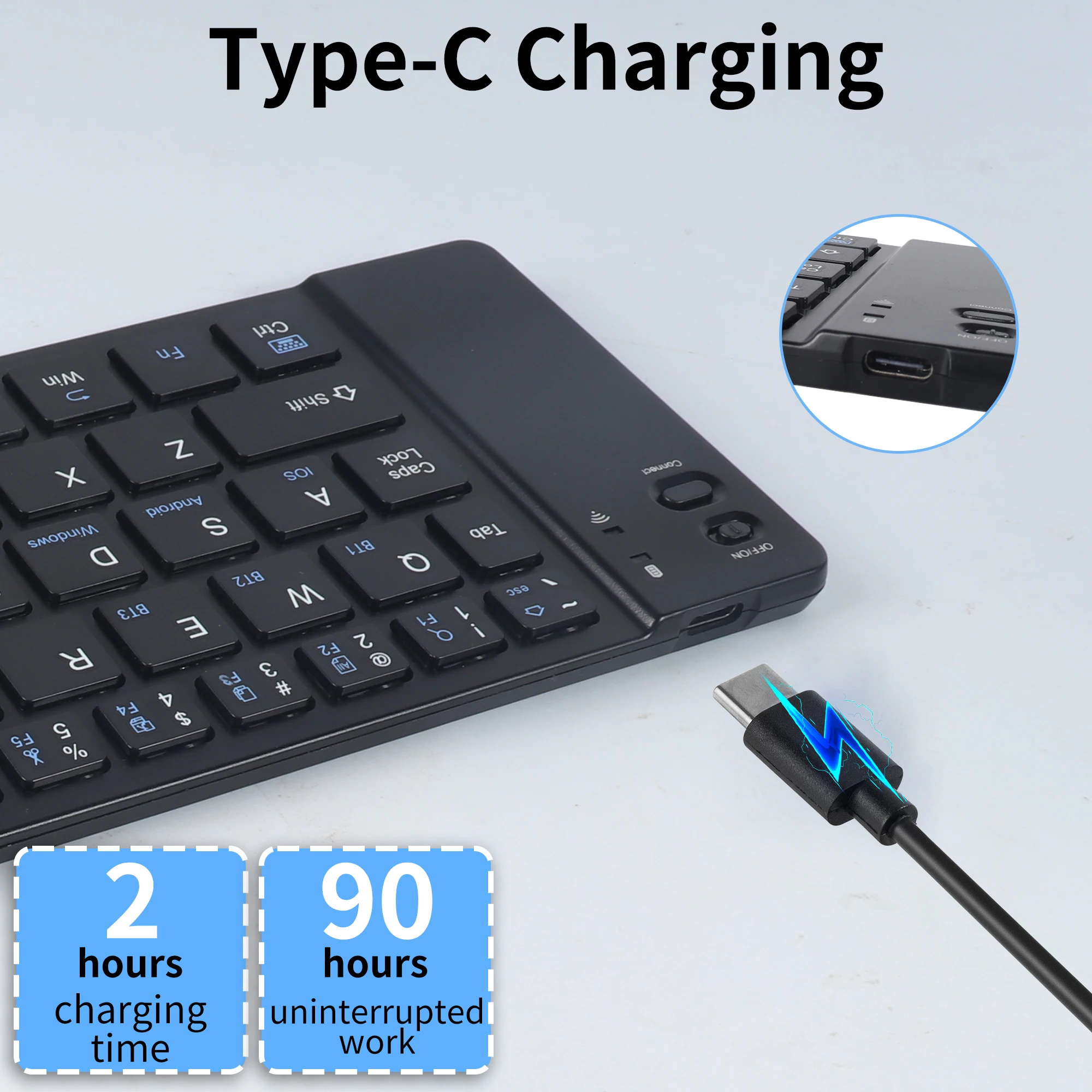 Opvouwbaar magnetisch toetsenbord Oplaadbaar Bluetooth Drievoudig kanaal Breed compatibel lichtgewicht draagbaar toetsenbord