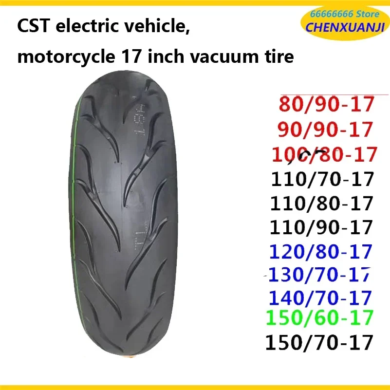 CST Electric Vehicle, Motorcycle 80/90/100/110/120/130/140/150-70-80-17 Inch Vacuum Tire