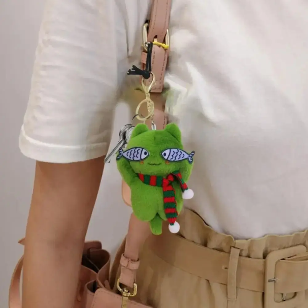 Cartoon Anime Finely Sewn Cat Keychain With Fish Eyes Plush Cartoon Kitten Stuffed Doll Stuffed Cat Cat Plush Keychain Female