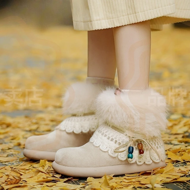 Botas de Mujer Estilo Bohemia, Elegantes Botas de Nieve Ultra Cálidas para Mujer, Botines de Plataforma Cómodos, Zapatos de Diseñador, Botas de Mujer