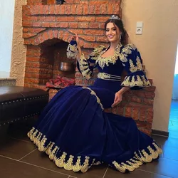 Albanian Mermaid Evening Dress Women For Wedding Party Applique Beading Kosovo royal blue Prom Gowns 2023 abendkleider