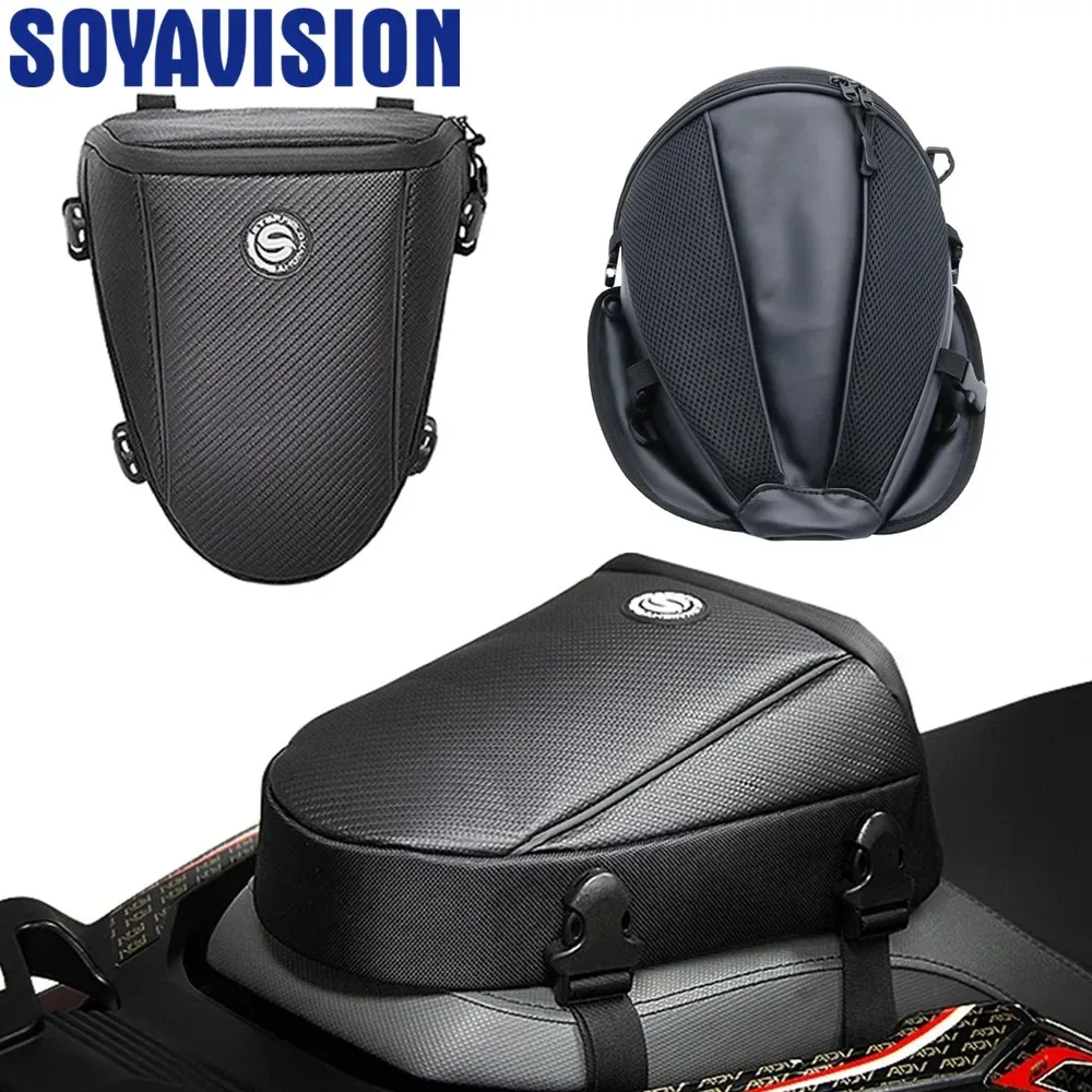 Motorcycle Tail Bag Waterproof Rear Seat Luggage Bag Multifunctional Riding Storage Pack with Rain Cover