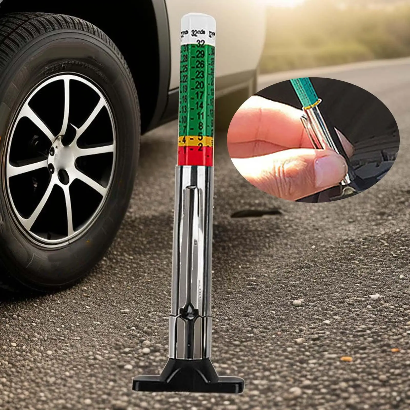 Tire Tread Depth Gauge Tyre Tread Depth Gauge for Car Motorcycle SUV