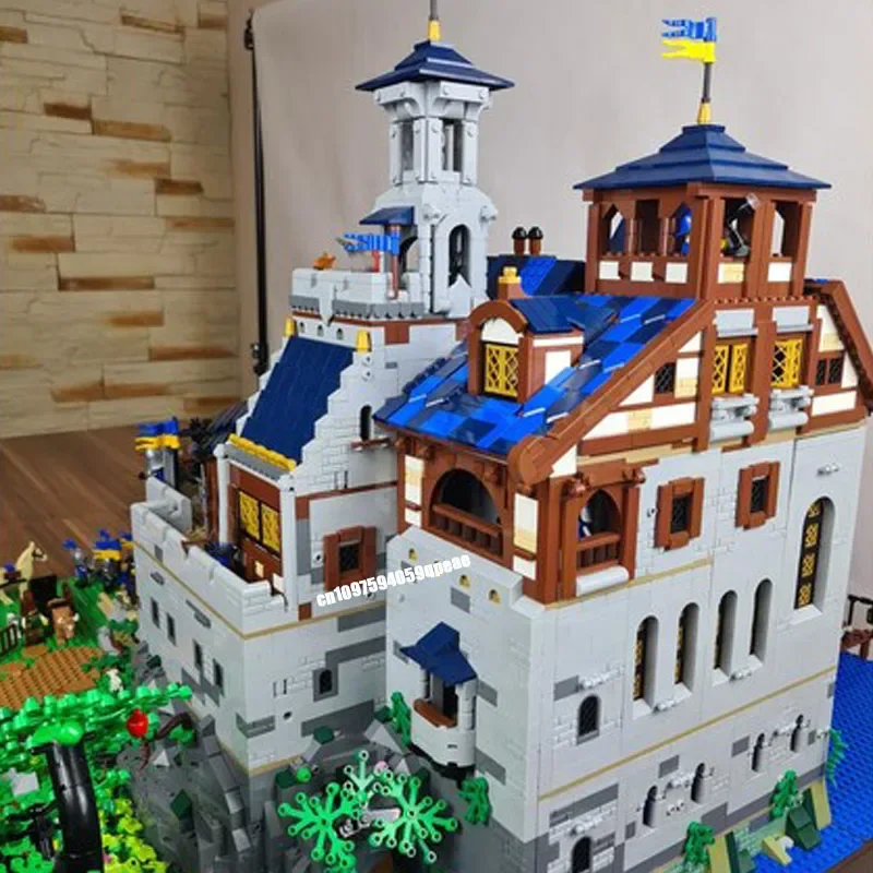 Novo 10648 pçs moc europeu medieval vista de rua preto castelo real modelo diy ideias criativas crianças brinquedo presentes aniversário quebra-cabeça personalizado
