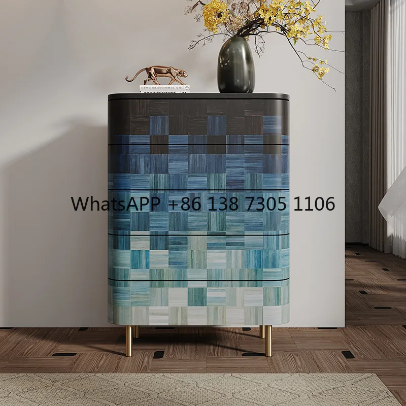 

Italian light luxury solid wood bucket cabinet household living room wall locker modern high-end storage cabinet