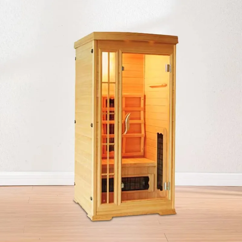 Modern Design Large Size Solid Red Cedar Wood Indoor Sauna Room High Quality 2-Person Home Spa 6kw Electric Heating