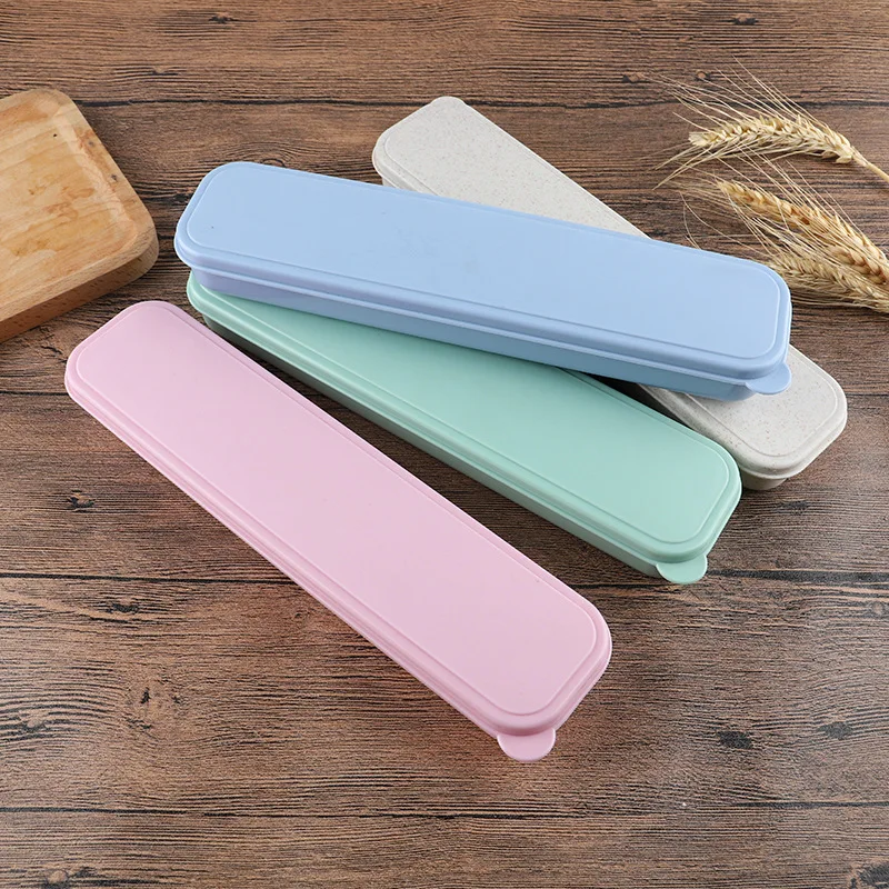 Tableware Box Portable Flip Cover Type Cutlery Case Environmentally Friendly Spoon Storage Box Drop-resistant Household Supplies