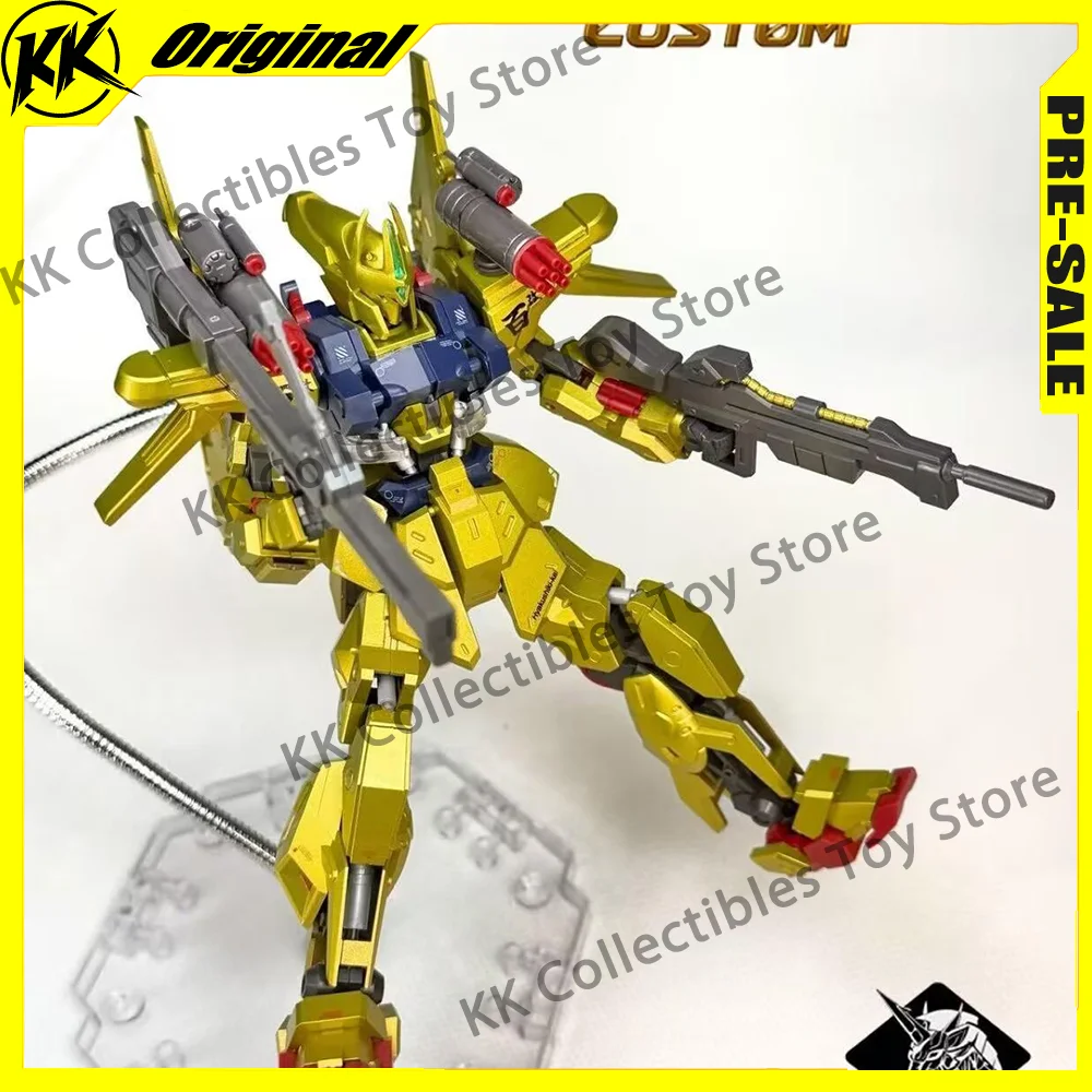 New Black Trojan Horse HG 1/144 Plastic Model Kit Artifact Pro Golden Samurai Custom Golden Mobile Suit Full Armor Mecha Figure