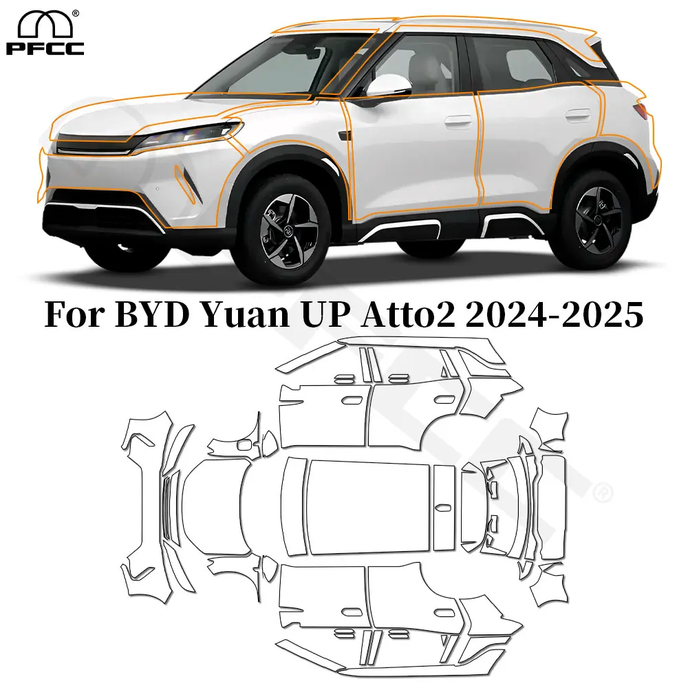 

For BYD YUAN UP ATTO 2 2024-2025 TPU Paint Protection Film Anti-Scratch Car Body Pre-cut PPF Clear Bra Invisible Kit Resistant