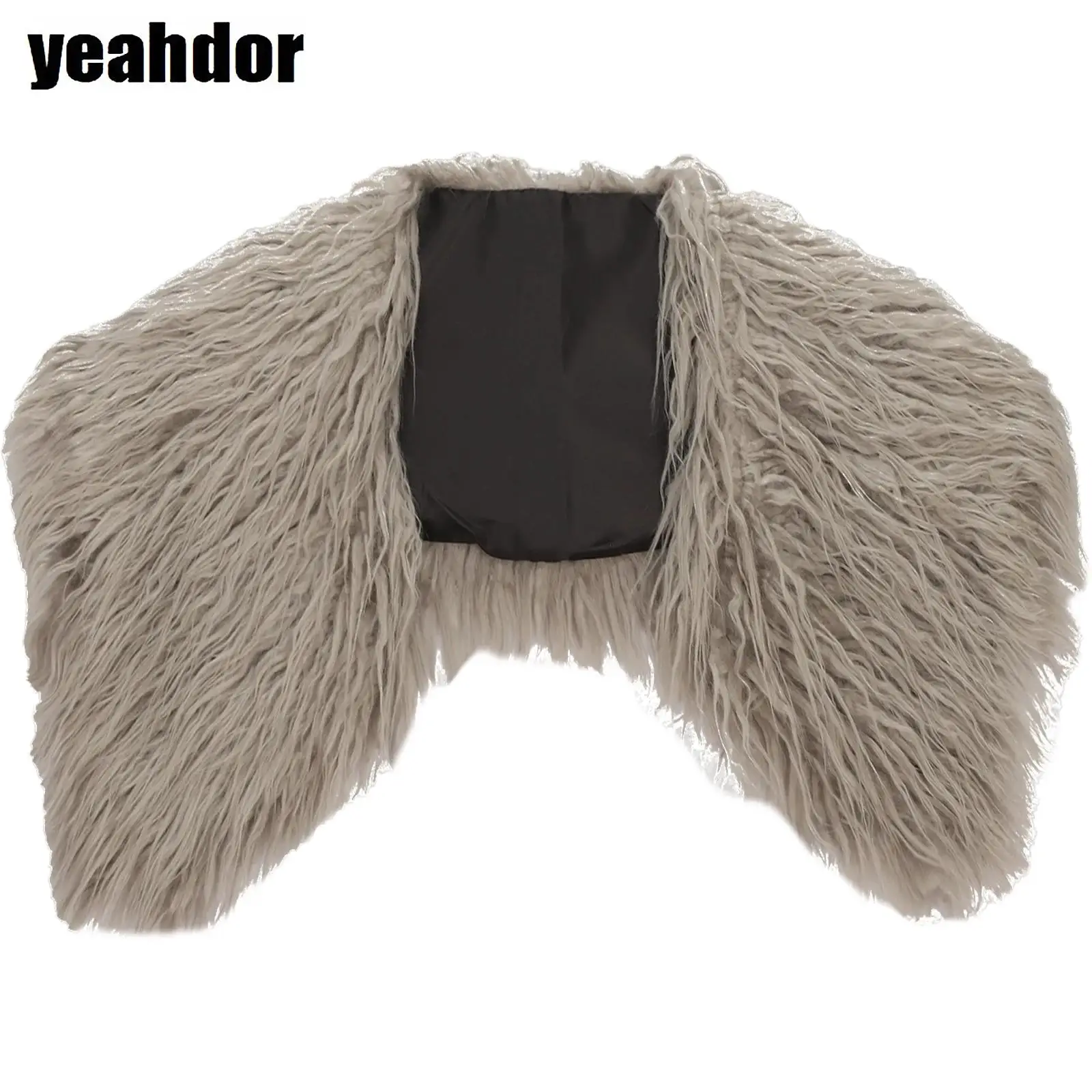 

Winter Artificial Wool Fur Collar Shawl Scarf Accessories with Four Clips for Halloween Party And Cosplay