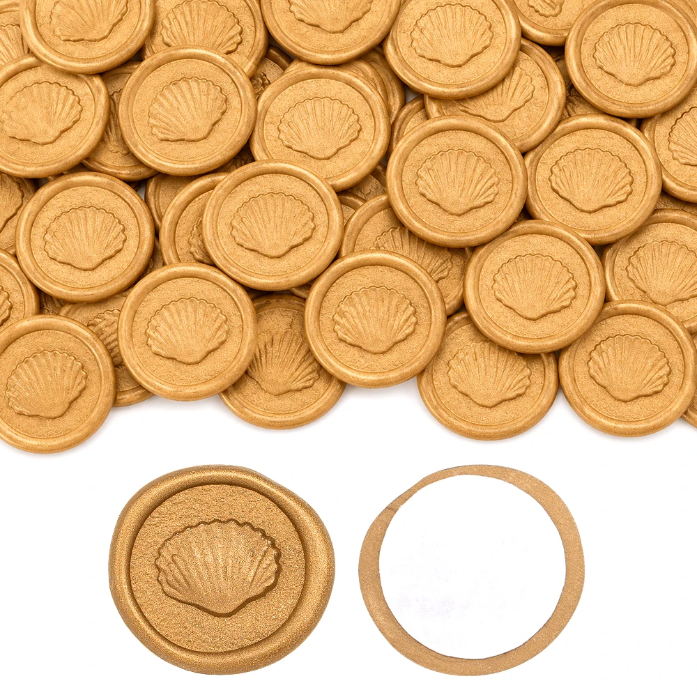 20pcs Embossed Shell Wax Seal Stickers, Self-Adhesive Stamp Stickers, Wedding Invitation Envelope Seal Stickers Gift Wrapping - view 4